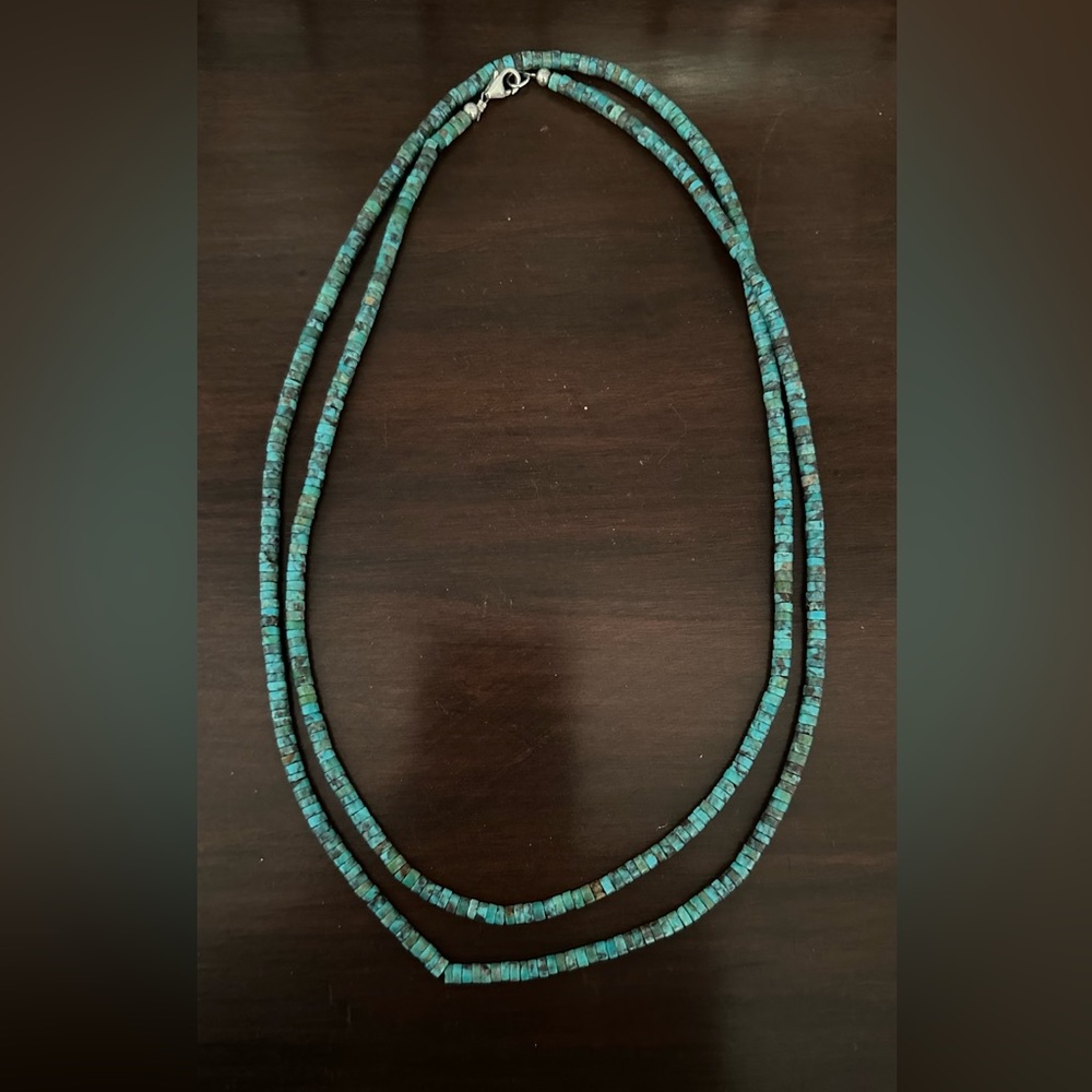 Heishi Turquoise Necklace 40”